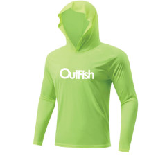 Hoodie Quick Dry Lumo Green by Outfish Hoodie Quick Dry Lumo Green by Outfish