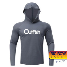 Hoodie Quick Dry Grey BIG BOYS Range by Outfish Hoodie Quick Dry Grey BIG BOYS Range by Outfish