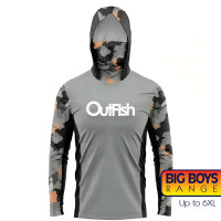 Hoodie PRO Quick Dry Grey Stealth BIG BOYS Range by Outfish