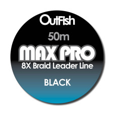 MAX PRO 8X Braid Leader 50m 60lb 0.37mm Black