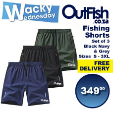 Wacky Wednesday Set of 3 Fishing ShortFREE Delivery