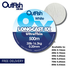 LONGCAST 8X BRAID 500M Classic White 20lb 0.14mm FREE DELIVERY LONGCAST 8X BRAID 500M Classic White 20lb 0.14mm FREE DELIVERY