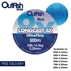 LONGCAST 8X BRAID 500M Sky Blue 20lb 0.14mm FREE DELIVERY LONGCAST 8X BRAID 500M Sky Blue 20lb 0.14mm FREE DELIVERY