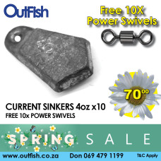 Spring Sale Current Sinkers x10 4oz + 10 FREE POWER SWIVELS