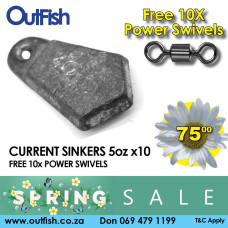 Spring Sale Current Sinkers x10 5oz + 10 FREE POWER SWIVELS