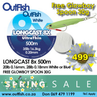 Spring Sale LONGCAST 8X 500m FREE GLOWBOY 30G SPOON Spring Sale LONGCAST 8X 500m FREE GLOWBOY 30G SPOON