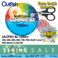 Spring Sale SALTPRO 8X 1000M Multi Colour FREE BRAID SCISSORS Spring Sale SALTPRO 8X 1000M Multi Colour FREE BRAID SCISSORS