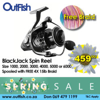 Spring Sale BlackJack Spin Reel with Free 15lb braid