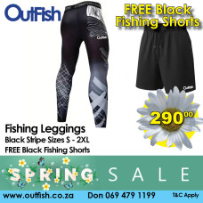 Spring Sale Fishing Leggings Black Stripe with Free Shorts