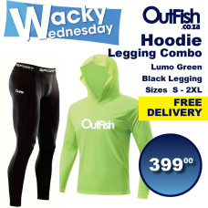 Wacky Hoodie Lumo Green + Black Legging Combo FREE DELIVERY